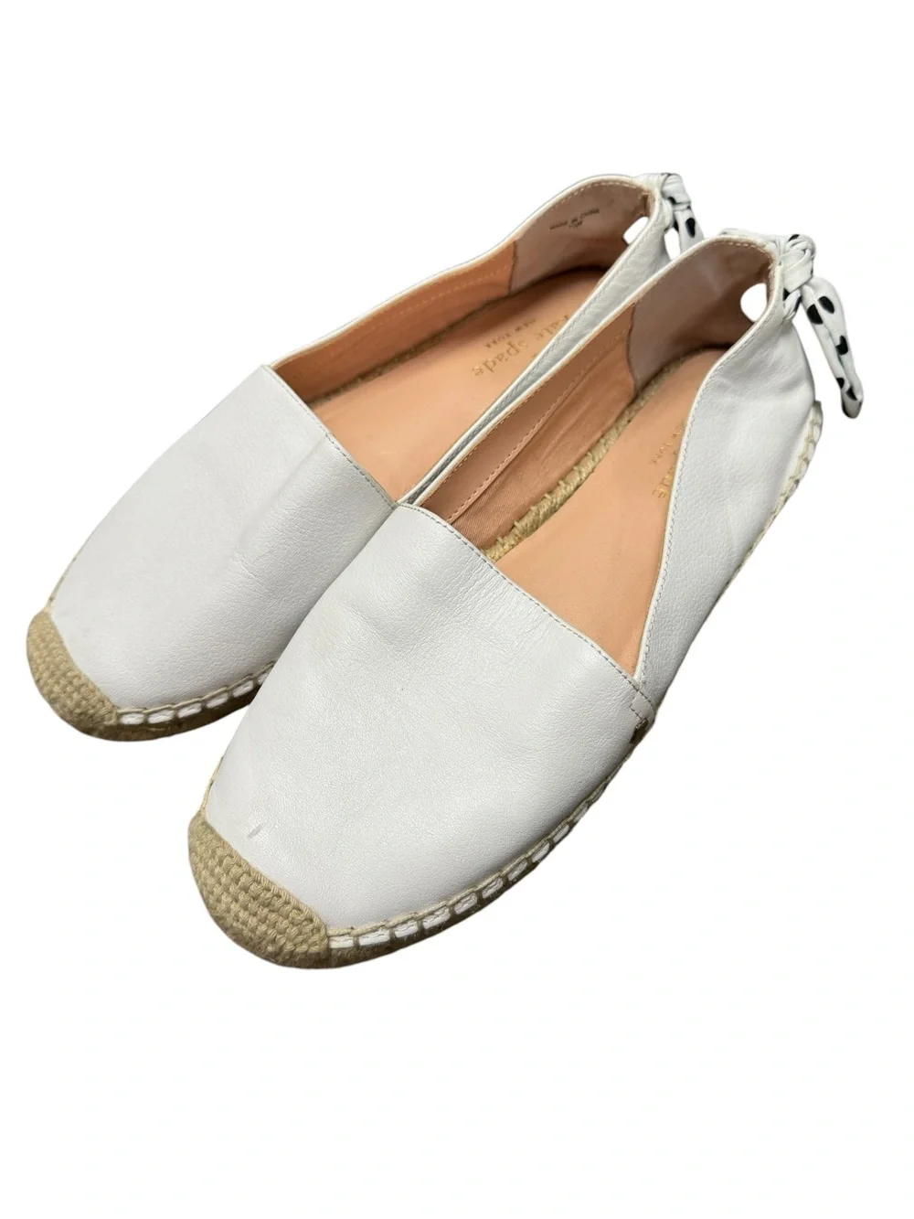 Kate Spade New York Womens Tie Back Grayson Slip On Espadrille Shoes White 7.5
